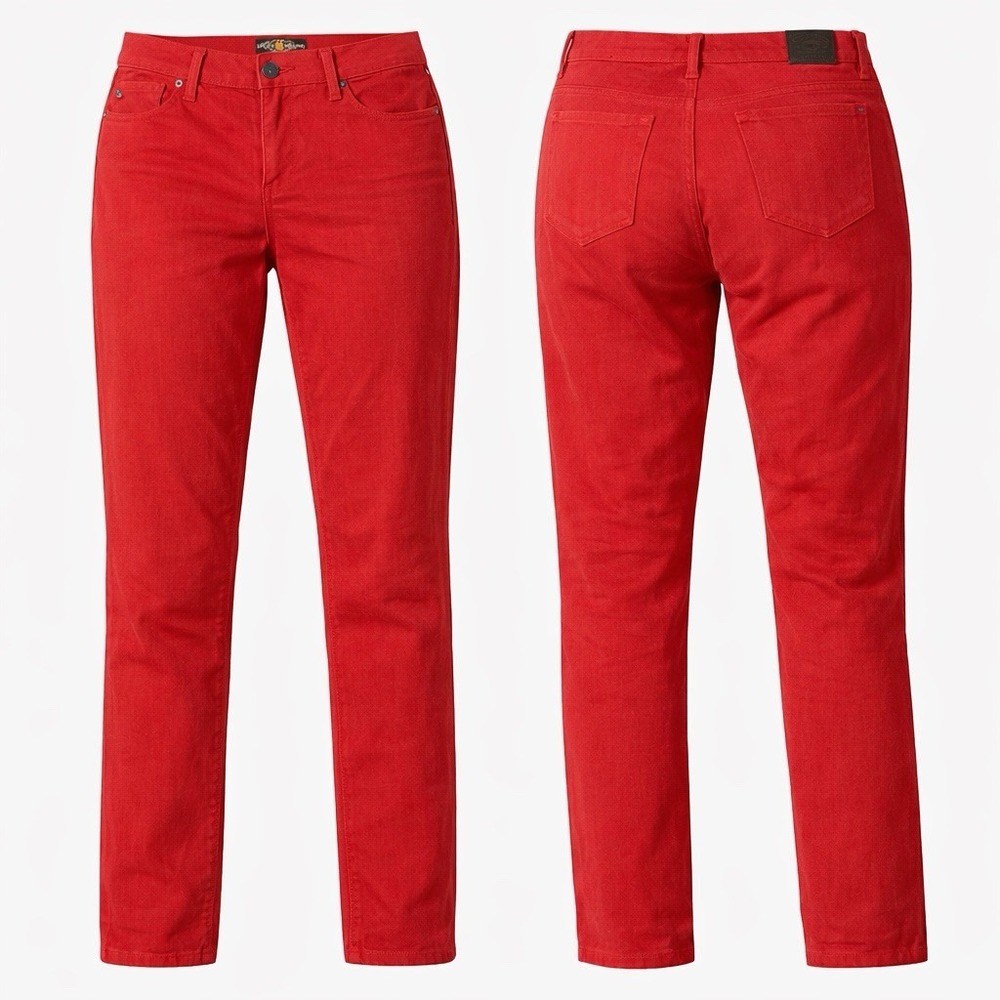 Lucky Brand Brooks Legging Jeans Burgundy Red Denim Comfort Stretch 10/30